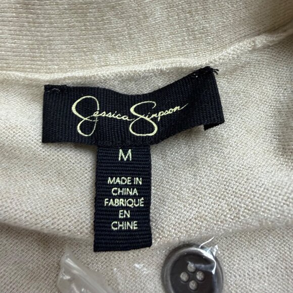 Jessica Simpson Womens Beige Knit Longline Cardigan With Buttons & Pockets Sz M - Picture 10 of 14